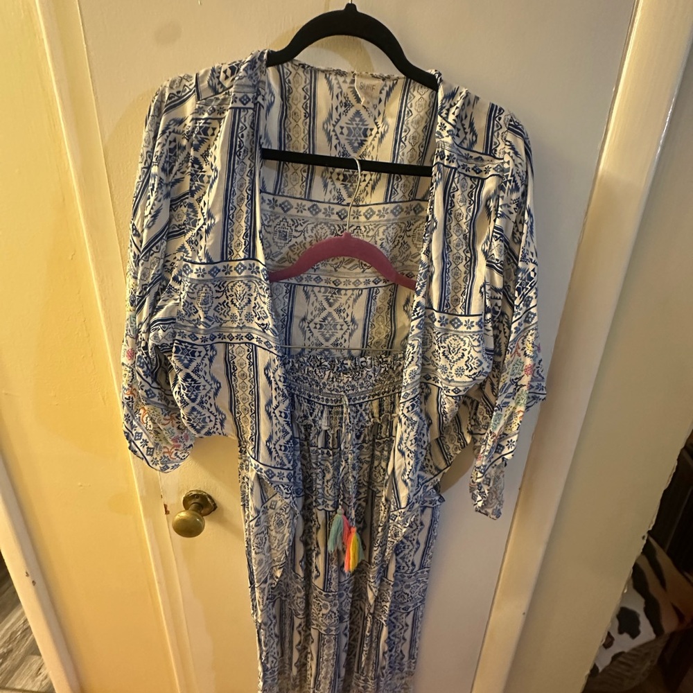 Blue and White Patterned matching set